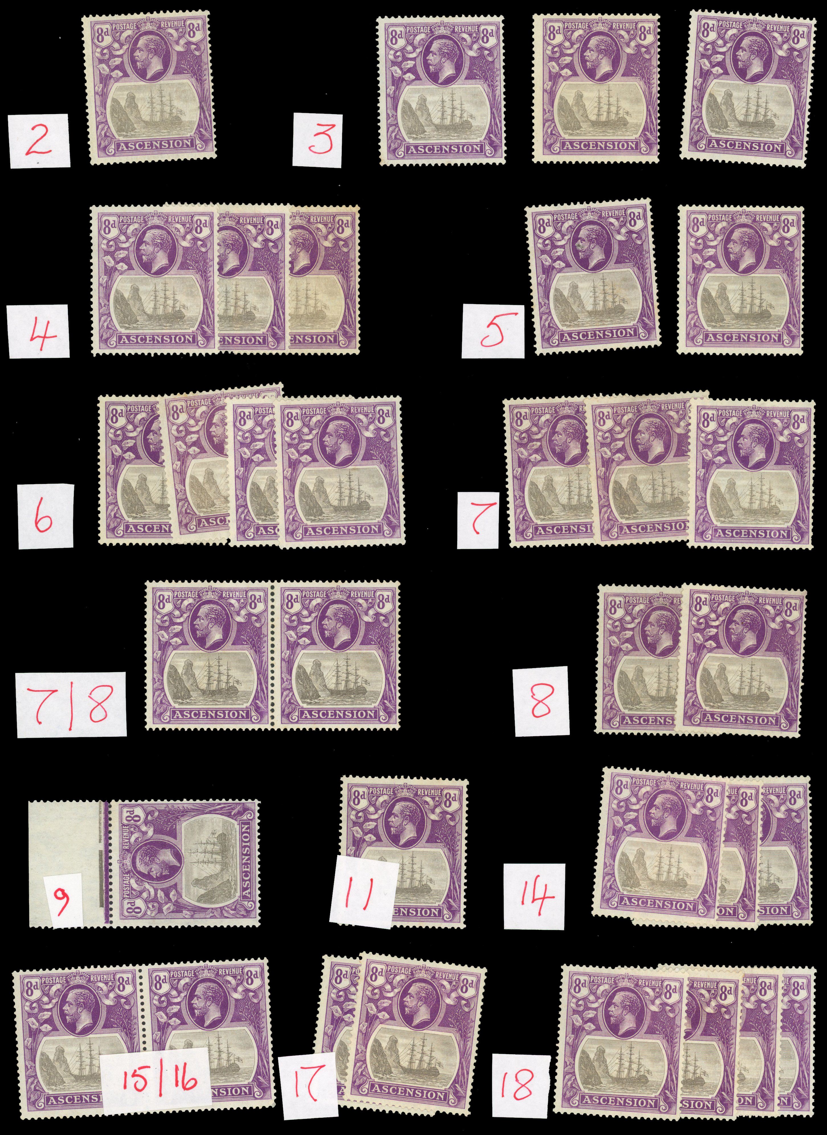 Ascension SG 17 positioned examples mint