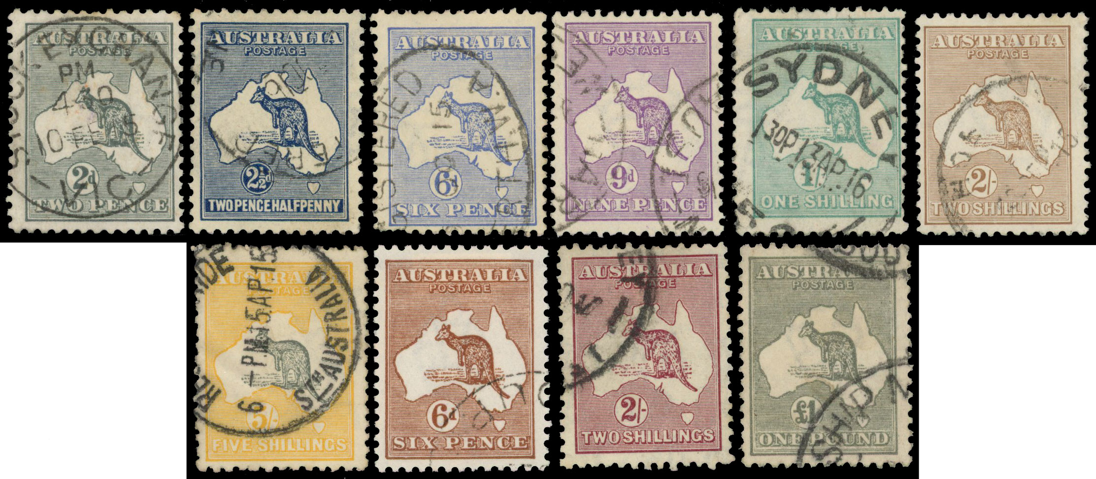 Australia SG 24-30, 73-5 used