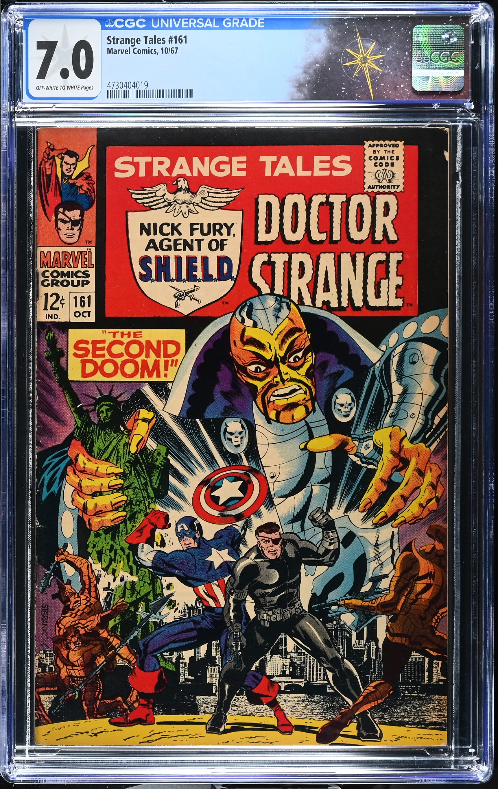 Strange Tales #161 CGC 7.0 1st Silver Age Appearance Yellow Claw (Marvel Comics, 1967) Off-White to White Pages
