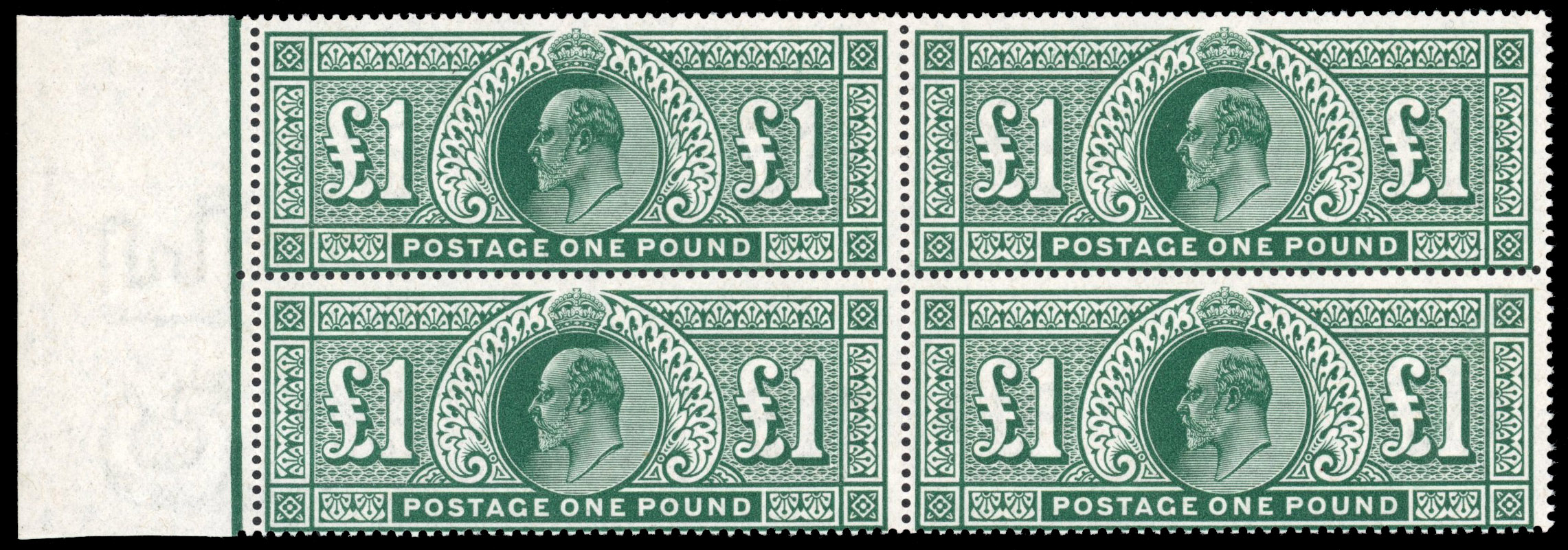 SG 320 1911 Somerset House £1 block mint
