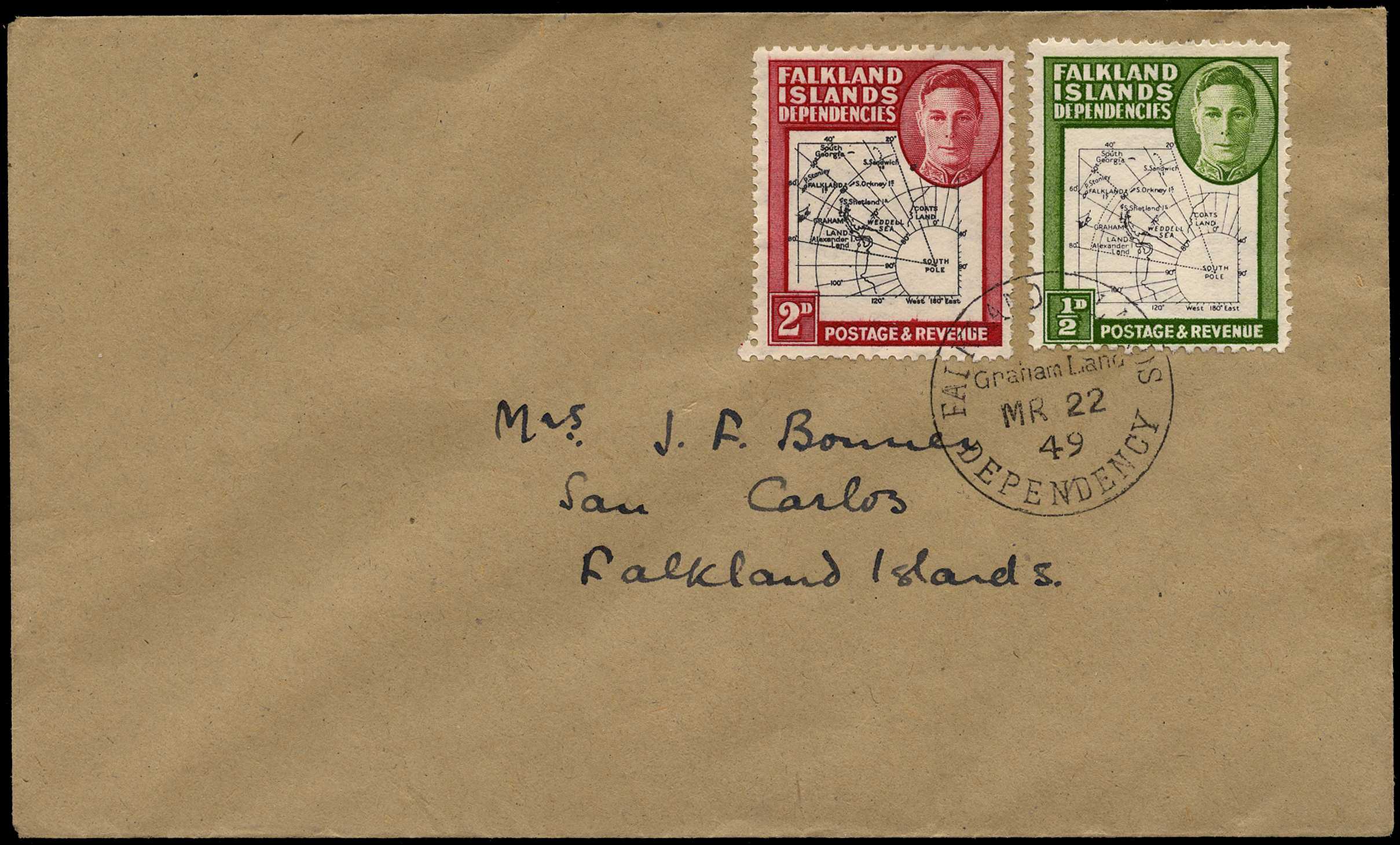 1946 Thick Map 2d and 1948 Thin Map ½d on...