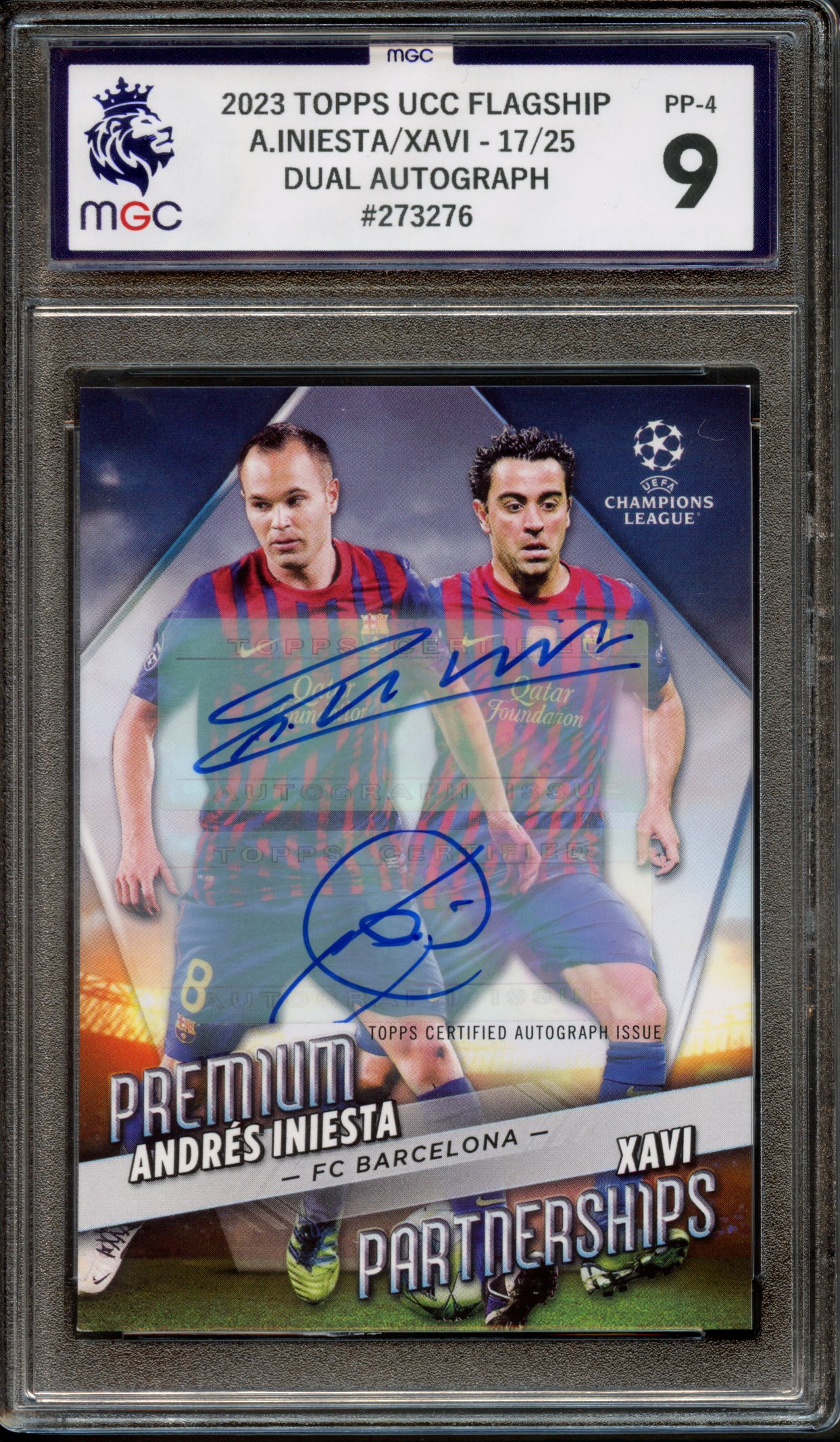 MGC 9 2023 Topps UCC Flagship Iniesta/Xavi 17/25 Dual Autograph