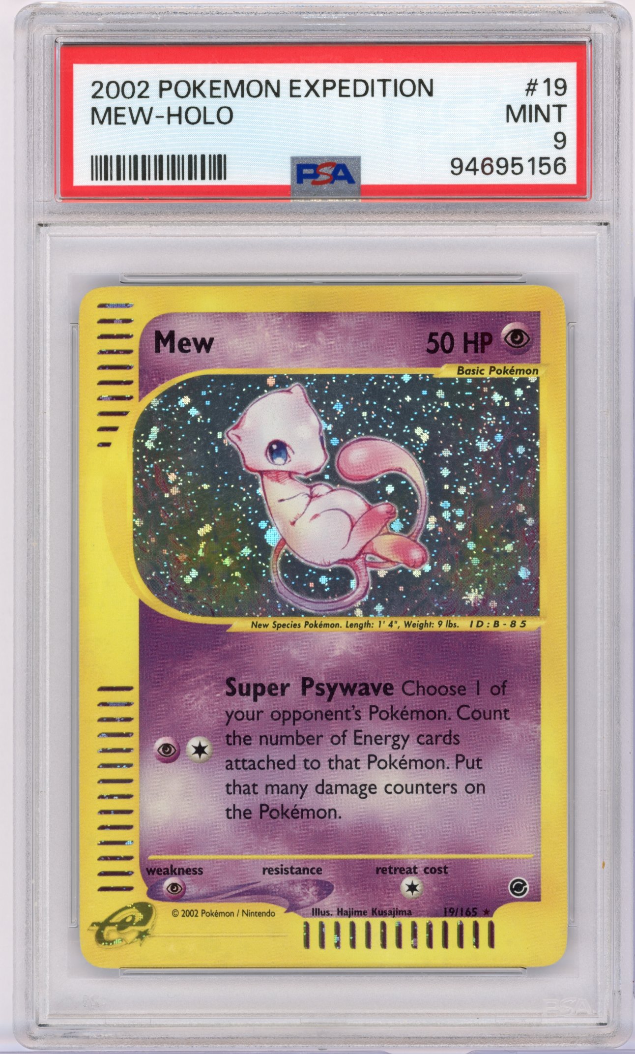 PSA 9 Mew #19 Holo Expedition