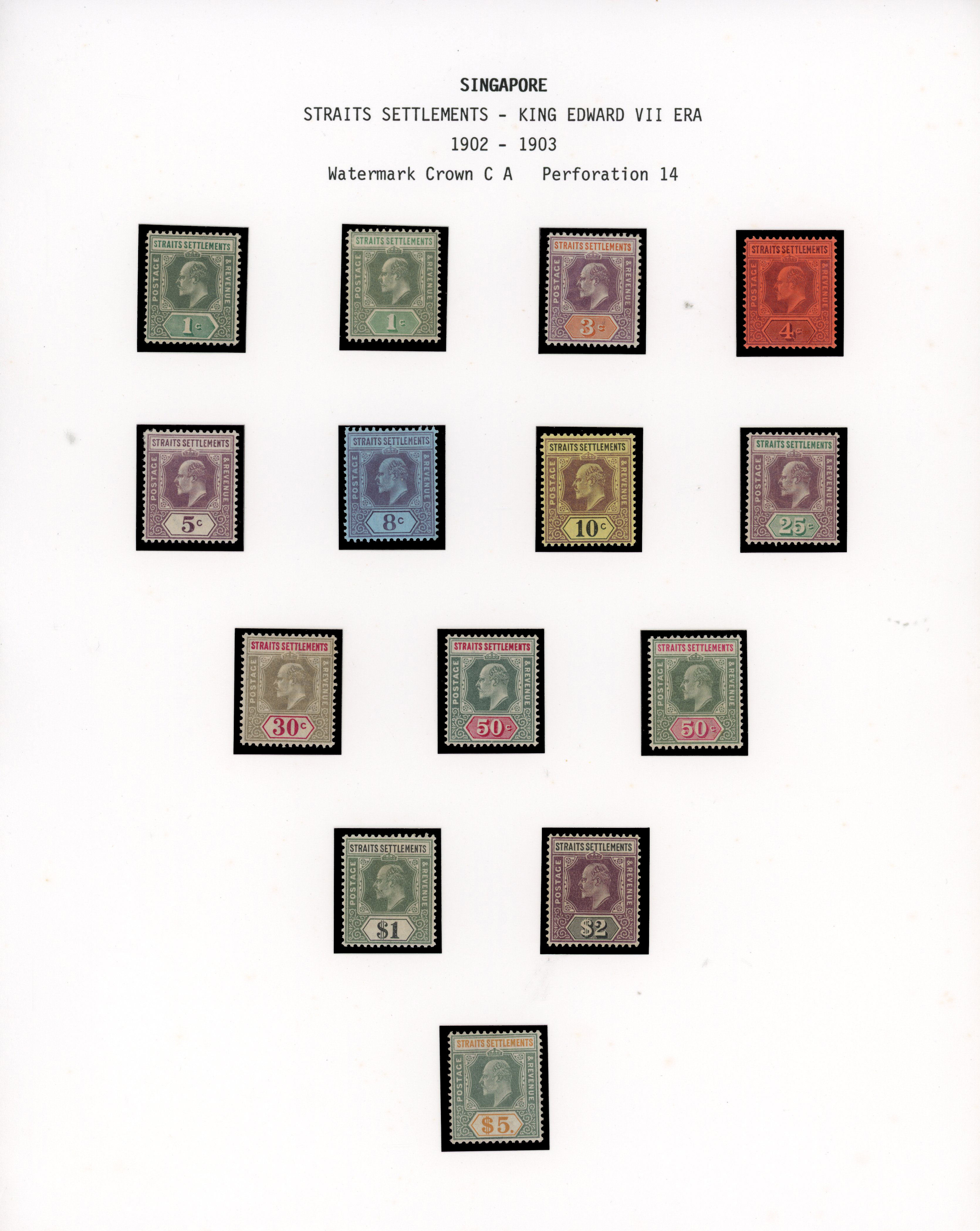 Straits Settlements KEVII balance on pages