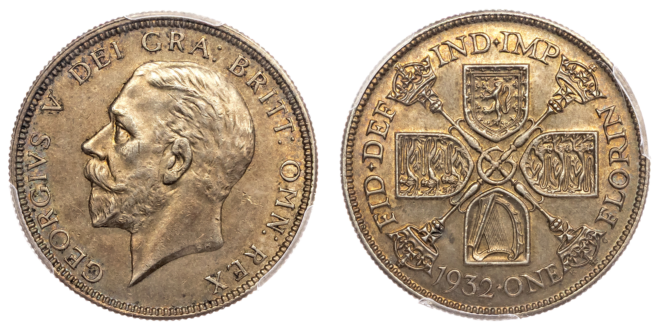 George V (1910-1936), Florin, 1932. PCGS MS63