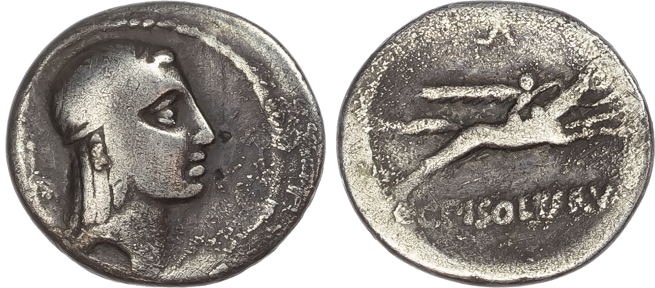 L. Calpurnius Piso Frugi (90 BC) AR Denarius, Rome, 3.53g.