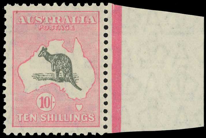 1929 10s grey and pink Kangaroo, fresh large...