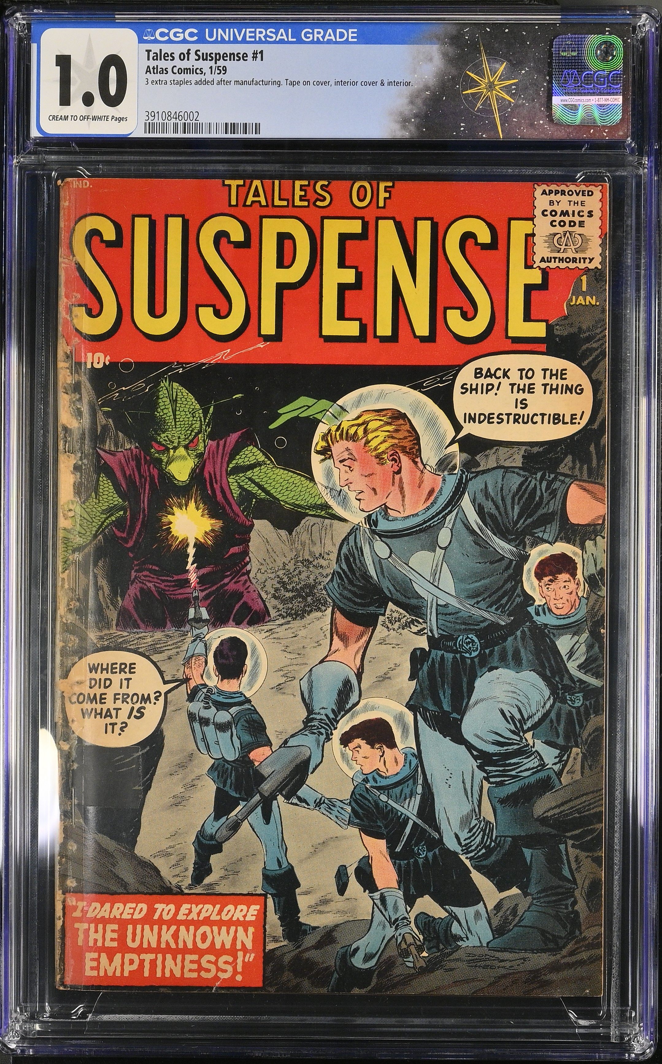 Tales of Suspense #1 CGC 1.0 1st Comic in the Series Cover by Don Heck (Atlas Comics, 1959) Cream to Off-White Pages