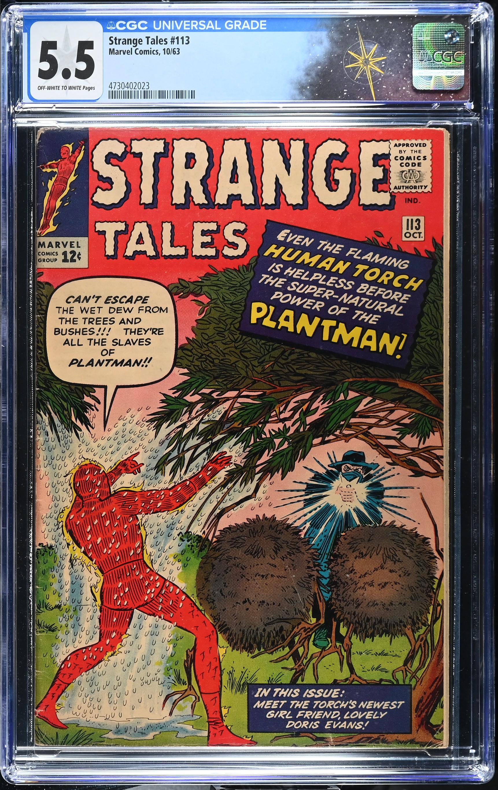 Strange Tales #113 CGC 5.5 1st Appearance and Origin of Plantman (Marvel Comics, 1963) Off-White to White Pages