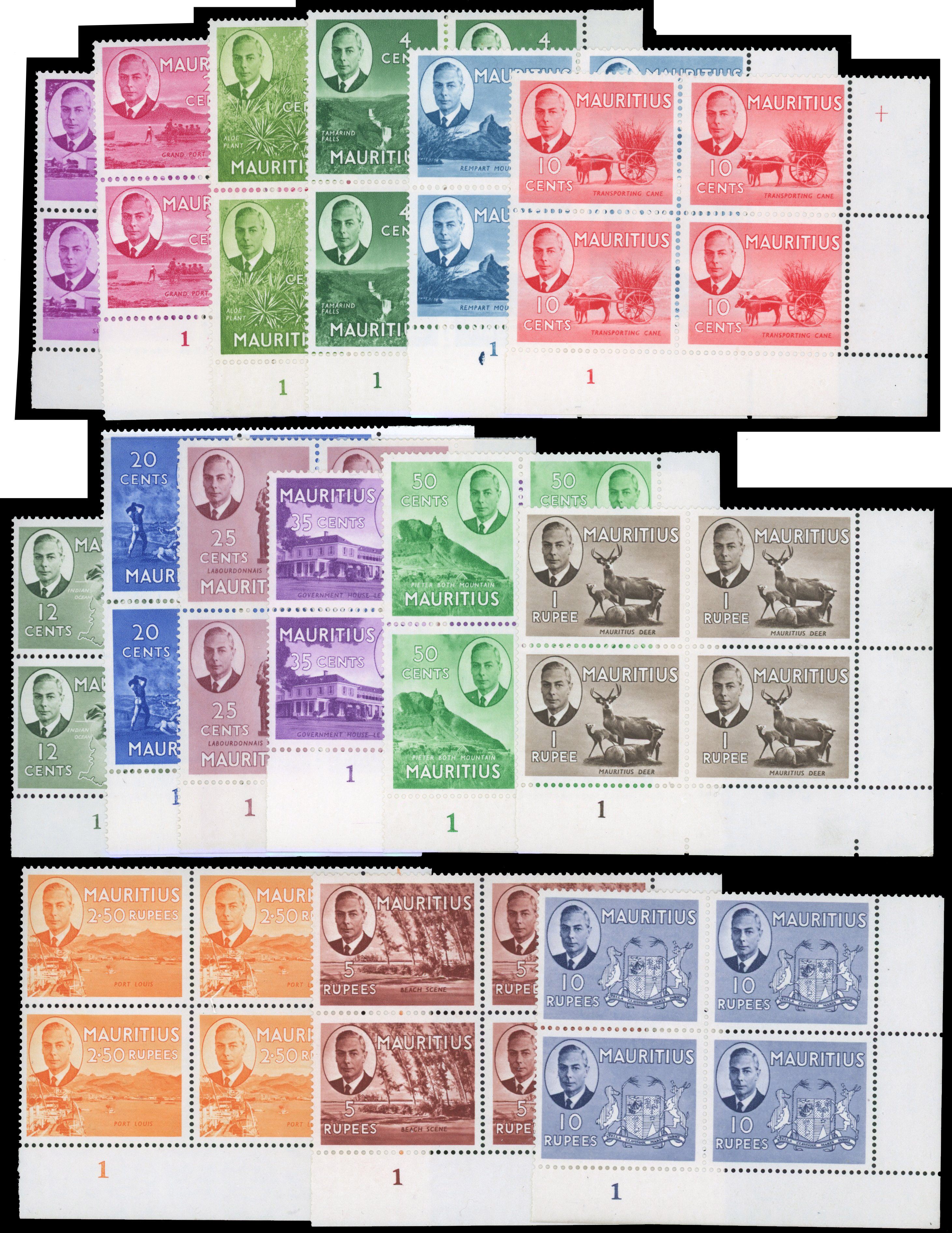 Mauritius SG 276-290 Plate blocks mint