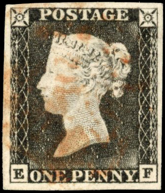 GB SG 3 1840 1d grey-black Plate 1a used 