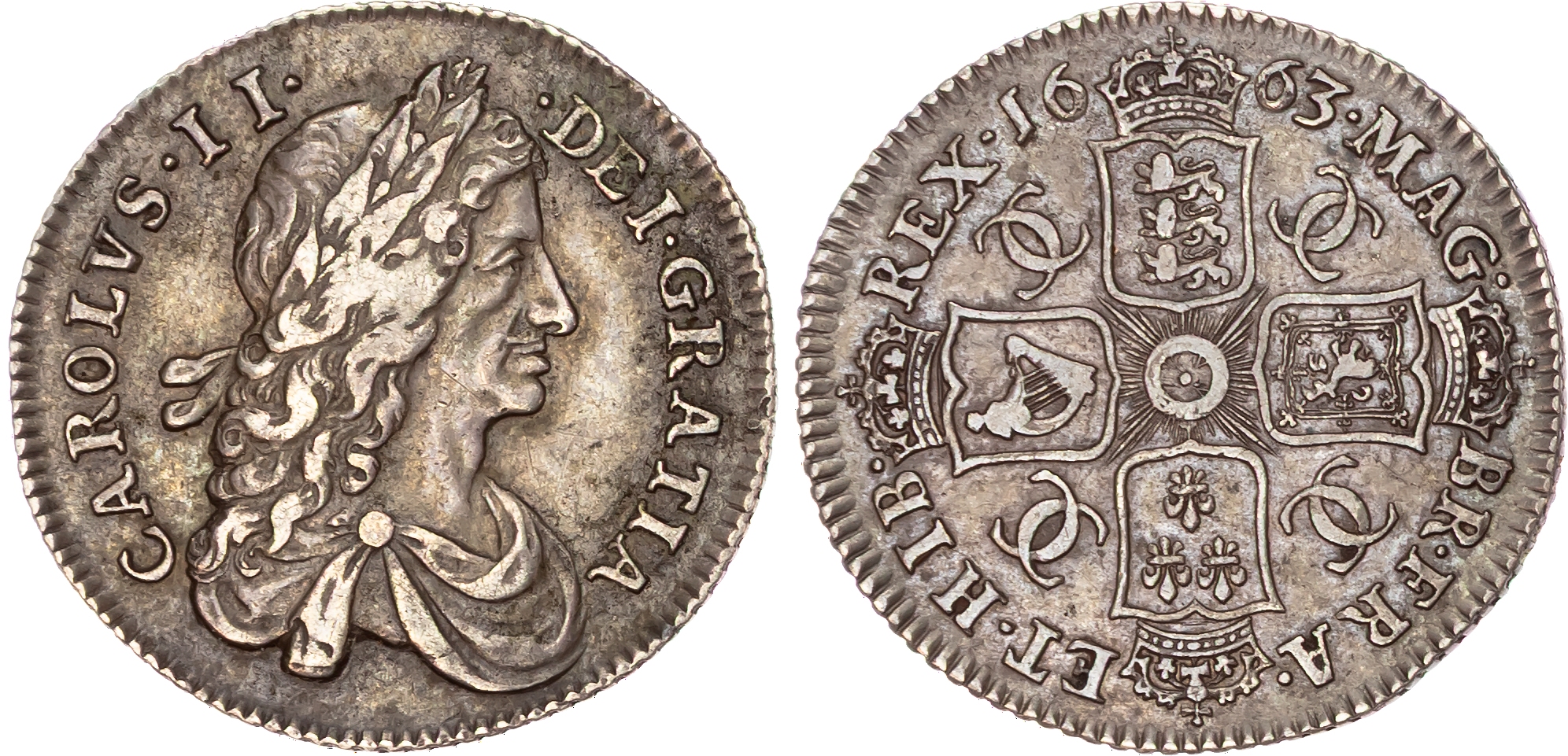 Charles II (1660-1685) Shilling, 1663.