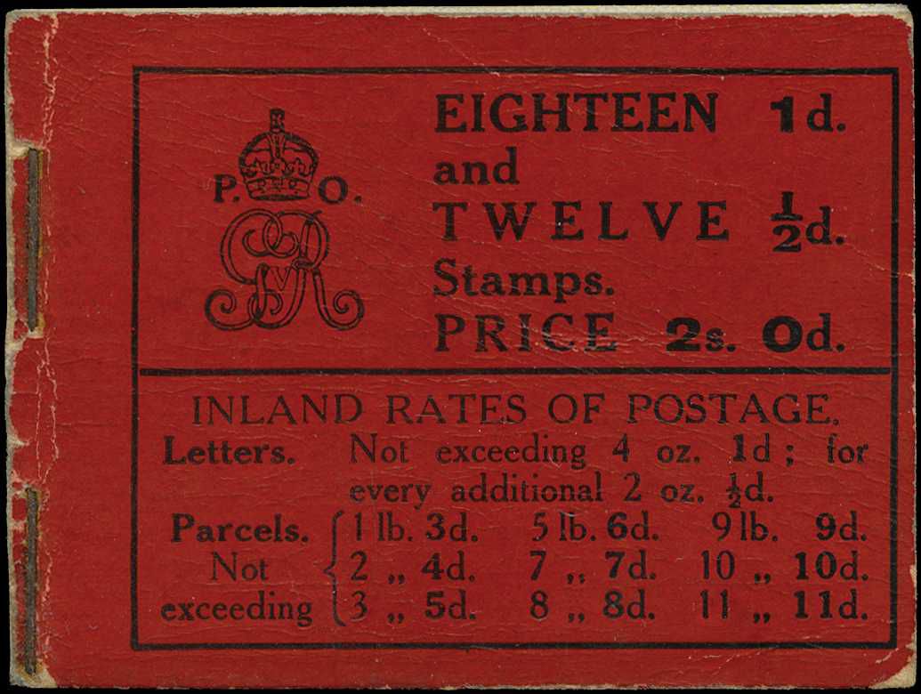 1912 (Apr) 2s. booklet, red cover printed...