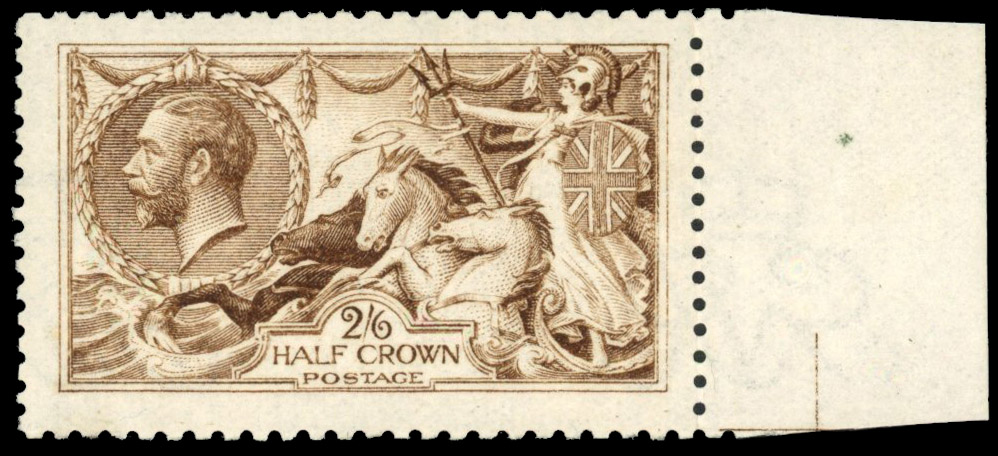 GB 1915 DLR 2s6d yellow brown watermark reversed, SG 406Wj