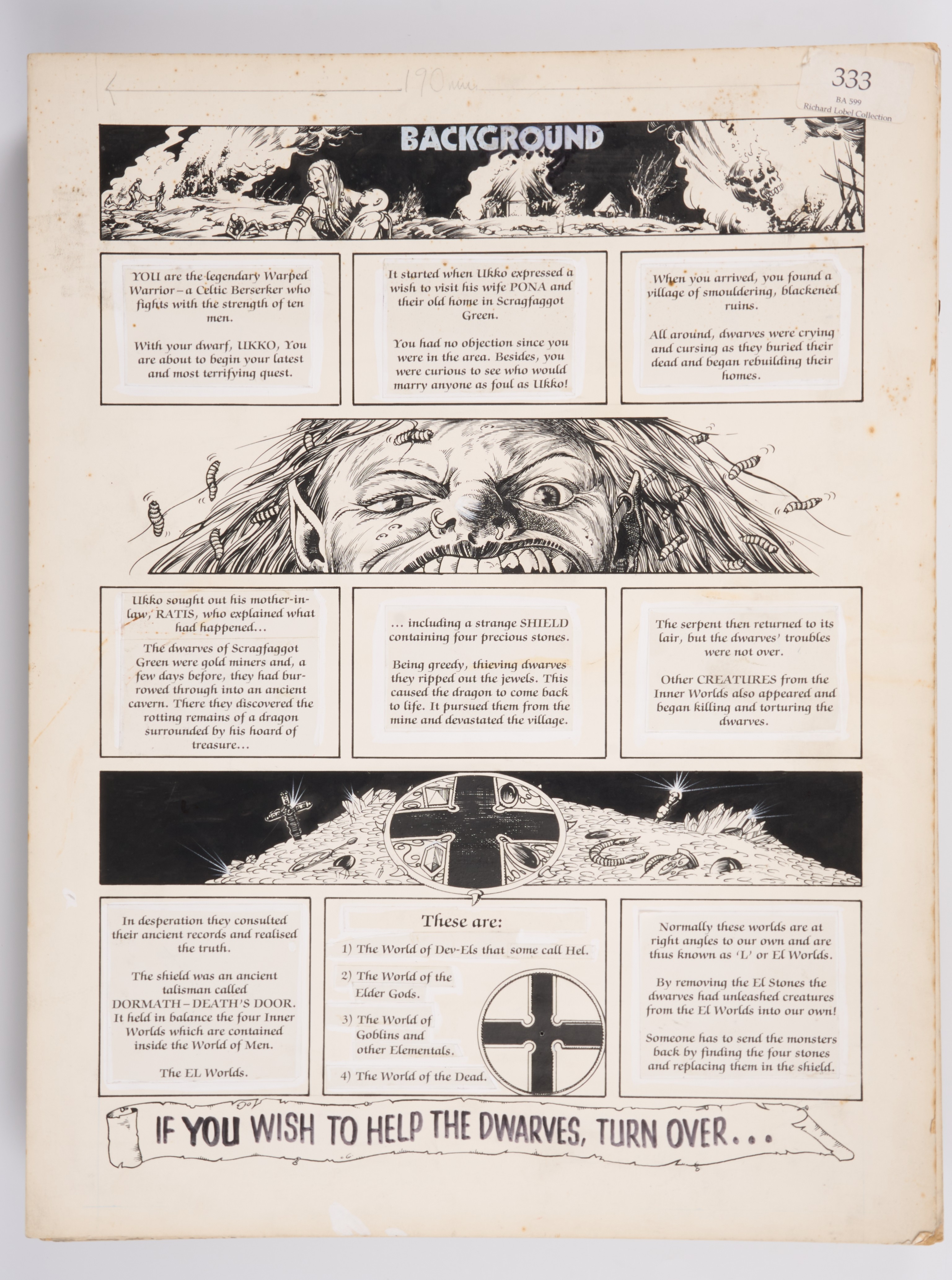 Nik Williams 2000 AD Diceman #2 Ink Story Pages (IPC Magazine, 1986) Total 18