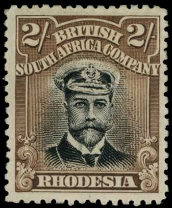 1913-7 2/- Head Die II, perf 14. Mint example...