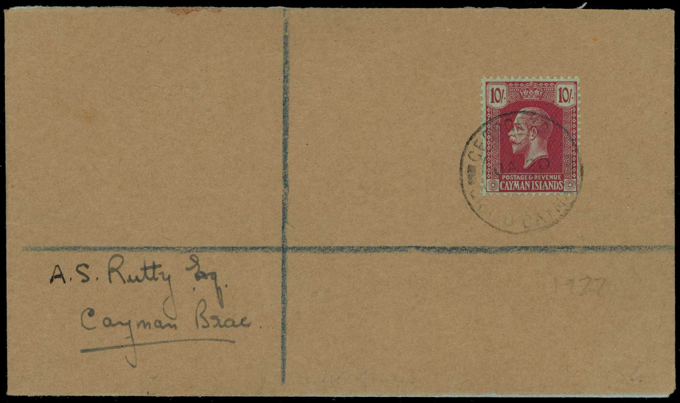 1927 10s KGV issue cancelled with neat...