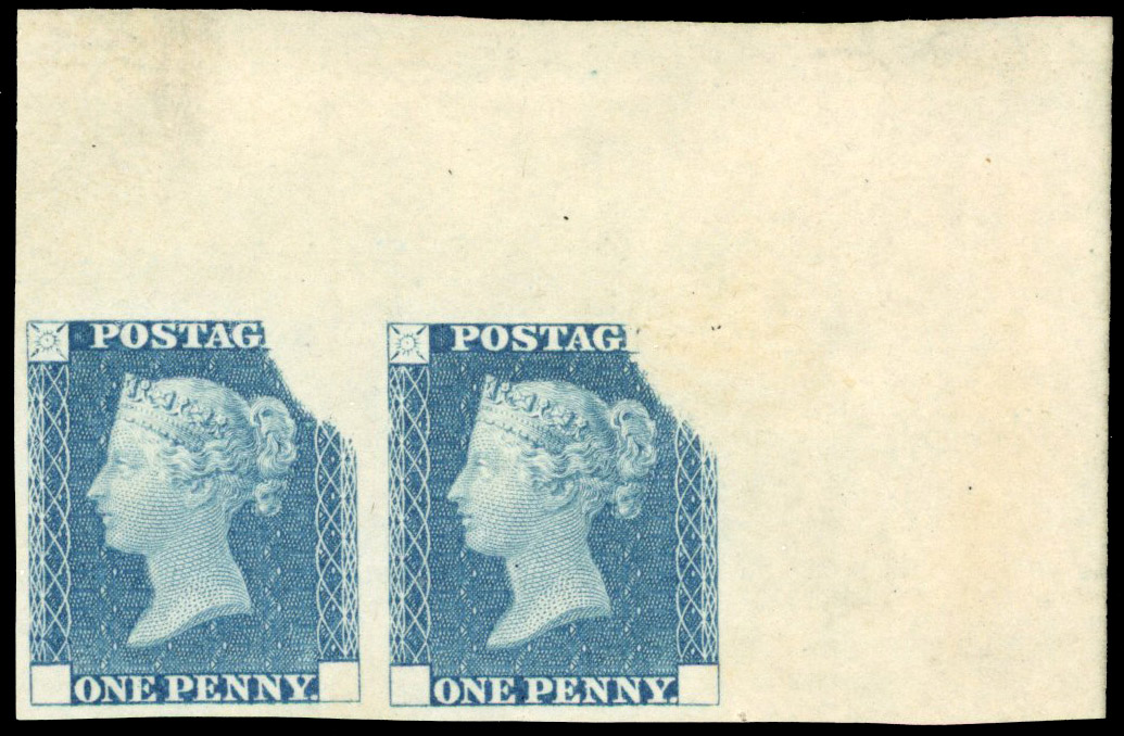 1840 1d Rainbow trial (State 3). Corner marginal pair.