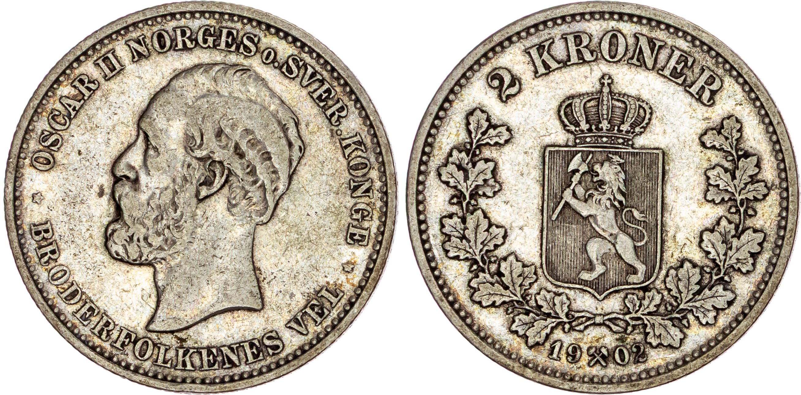 Norway, Oscar II (1872-1905), silver 2 Kroner, 1902