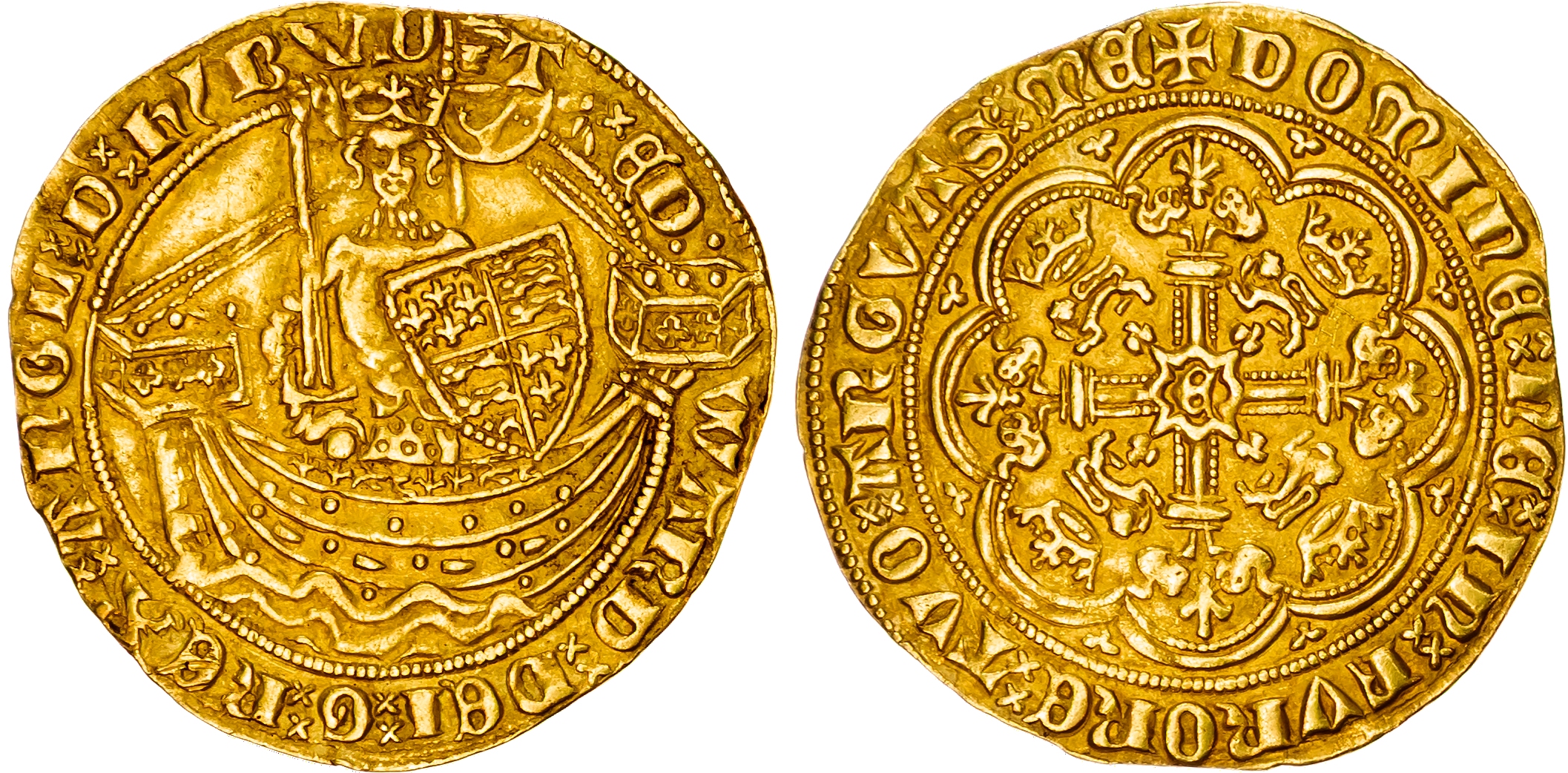 Edward III (1327-1377) Half Noble, fourth coinage, treaty period (1361-1369), London mint.