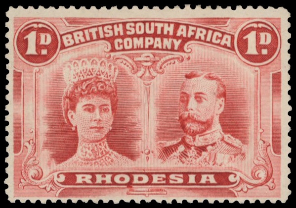 † 1d carmine perf 15 SG 170, position 75 OD flaw mint