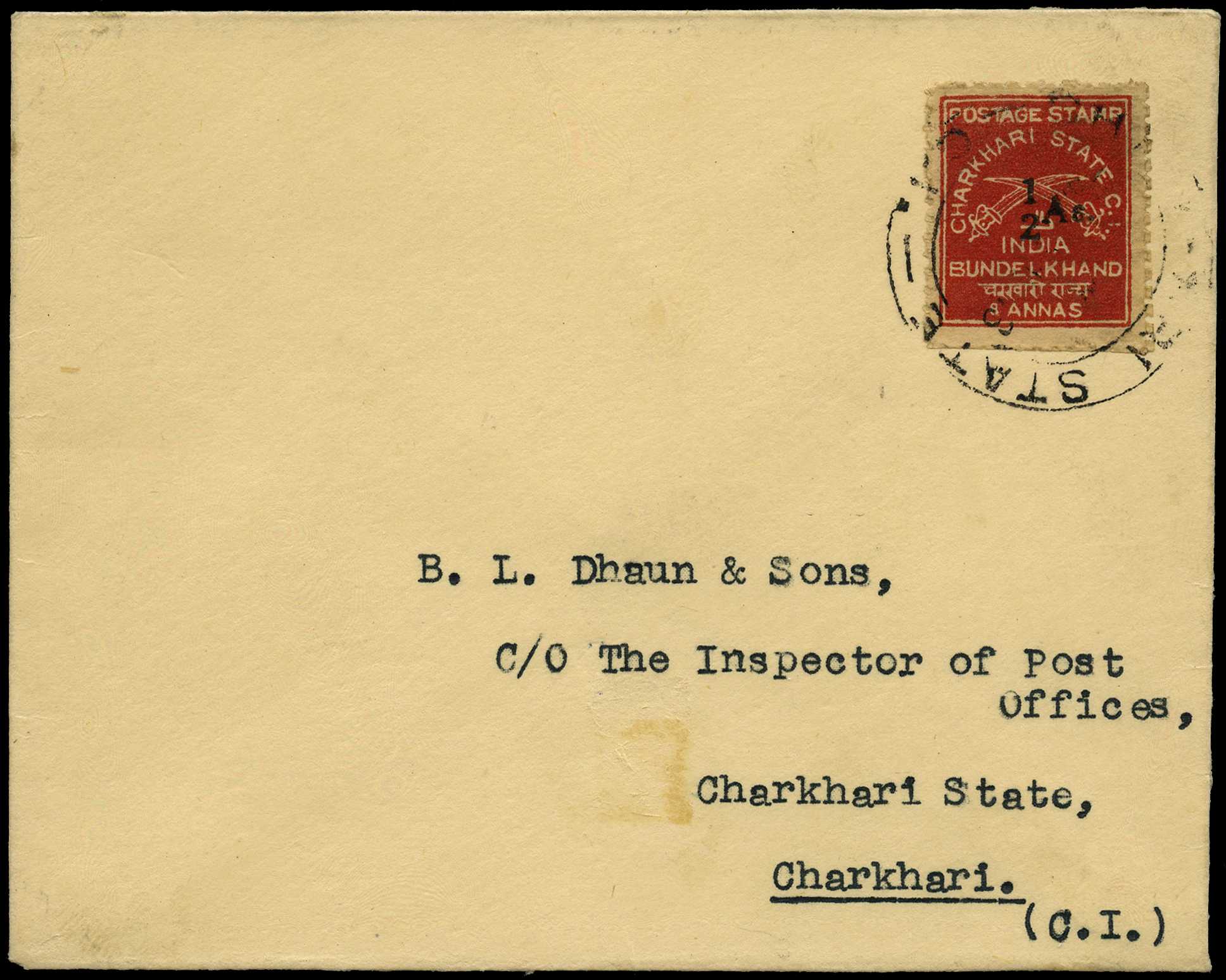 1940 ½As on 8a brown-red, used on...