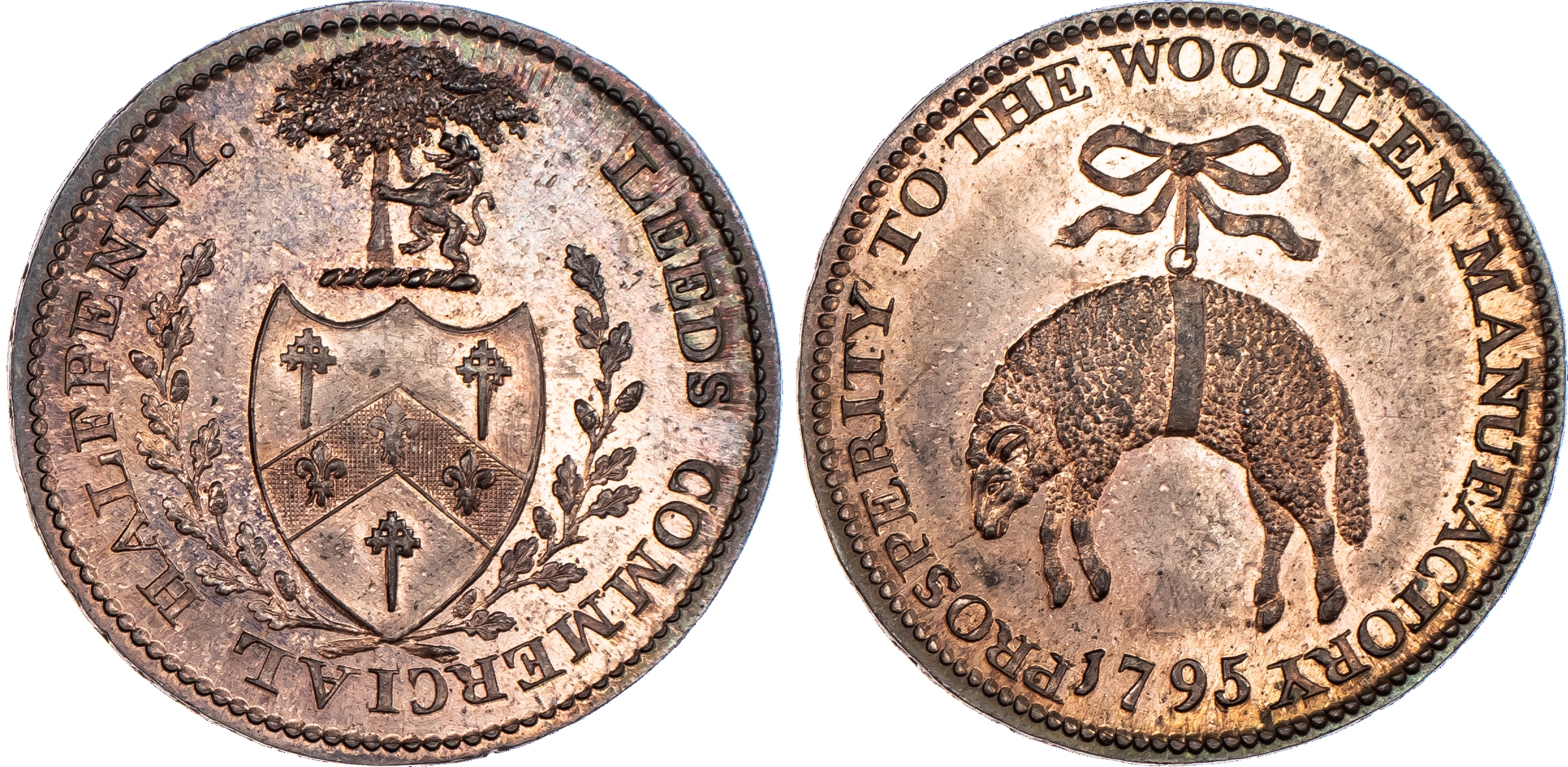 Leeds, Samuel Birchall Halfpenny 1795,...
