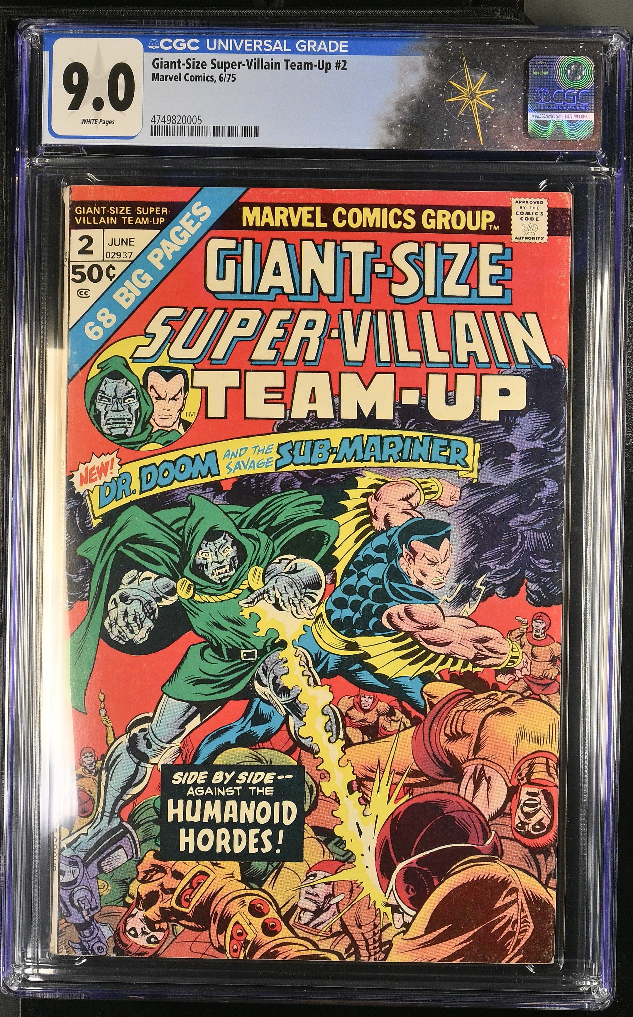 Giant-Size Super-Villain Team-Up #2 CGC 9.0 The Last Giant-Sized Issue (Marvel Comics, 1975) White Pages