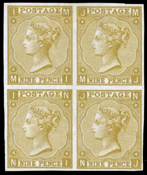 1867 9d Straw Plate Proof Pl.4. Superb...