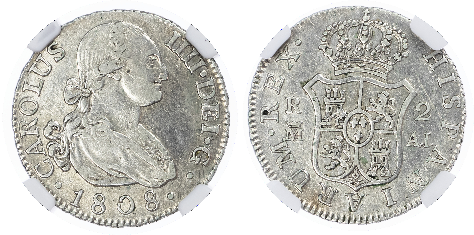 Spain. CARLOS IIII AR 2 Reales. 1808M. 