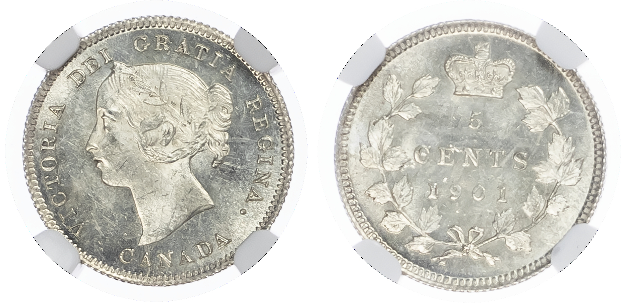 Canada, British Colonial. Victoria AR 5 Cents. 1901. 