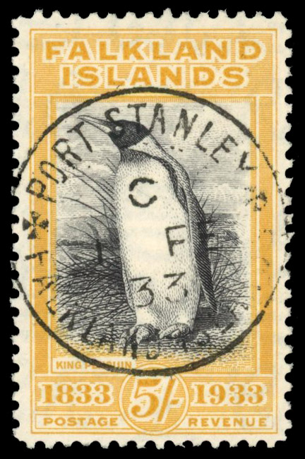 SG 136 1933 Centenary 5/- used
