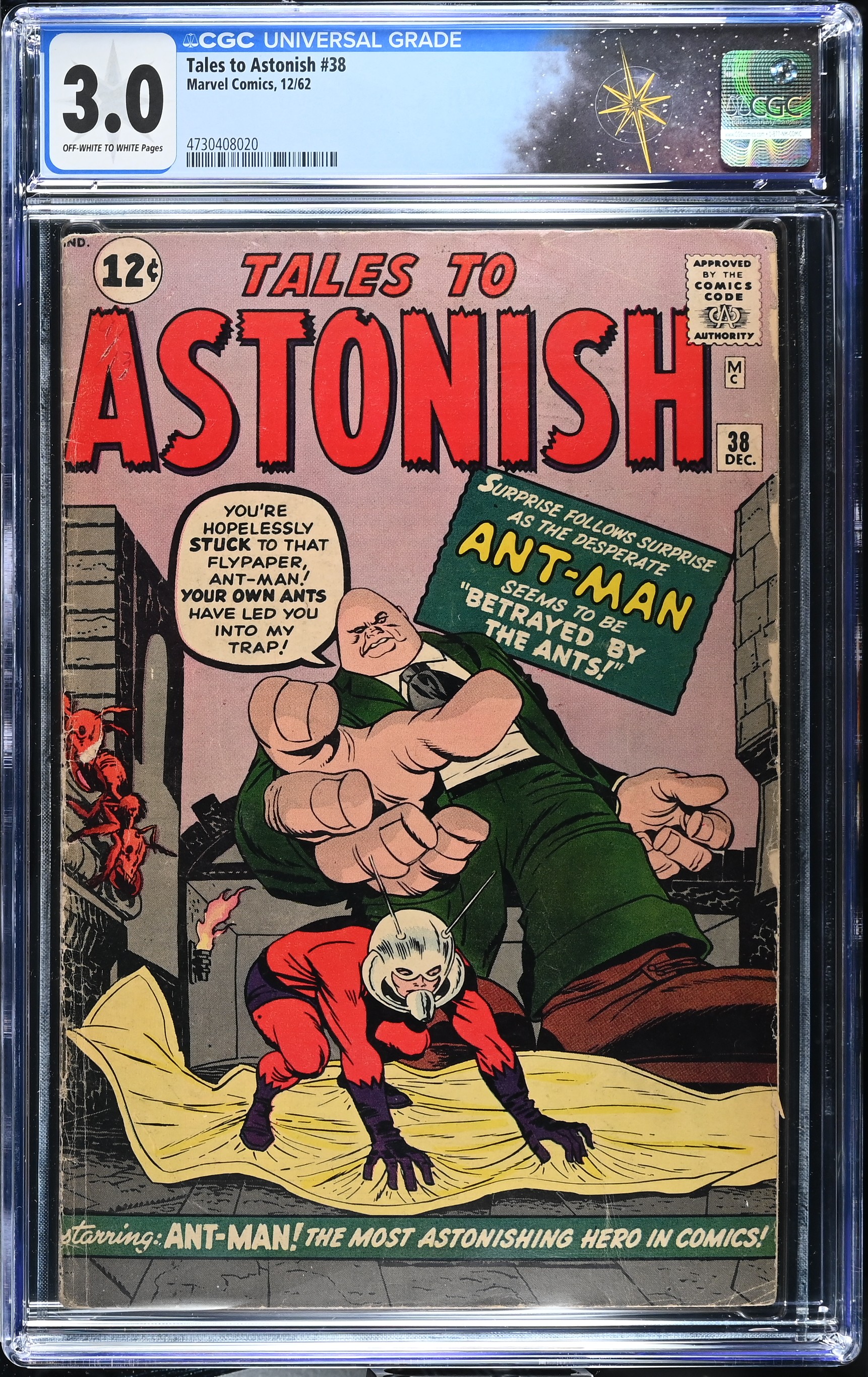 Tales to Astonish #38 CGC 3.0 1st Appearance of Egghead (Elihas Starr) (Marvel Comics, 1962) Off-White to White Pages