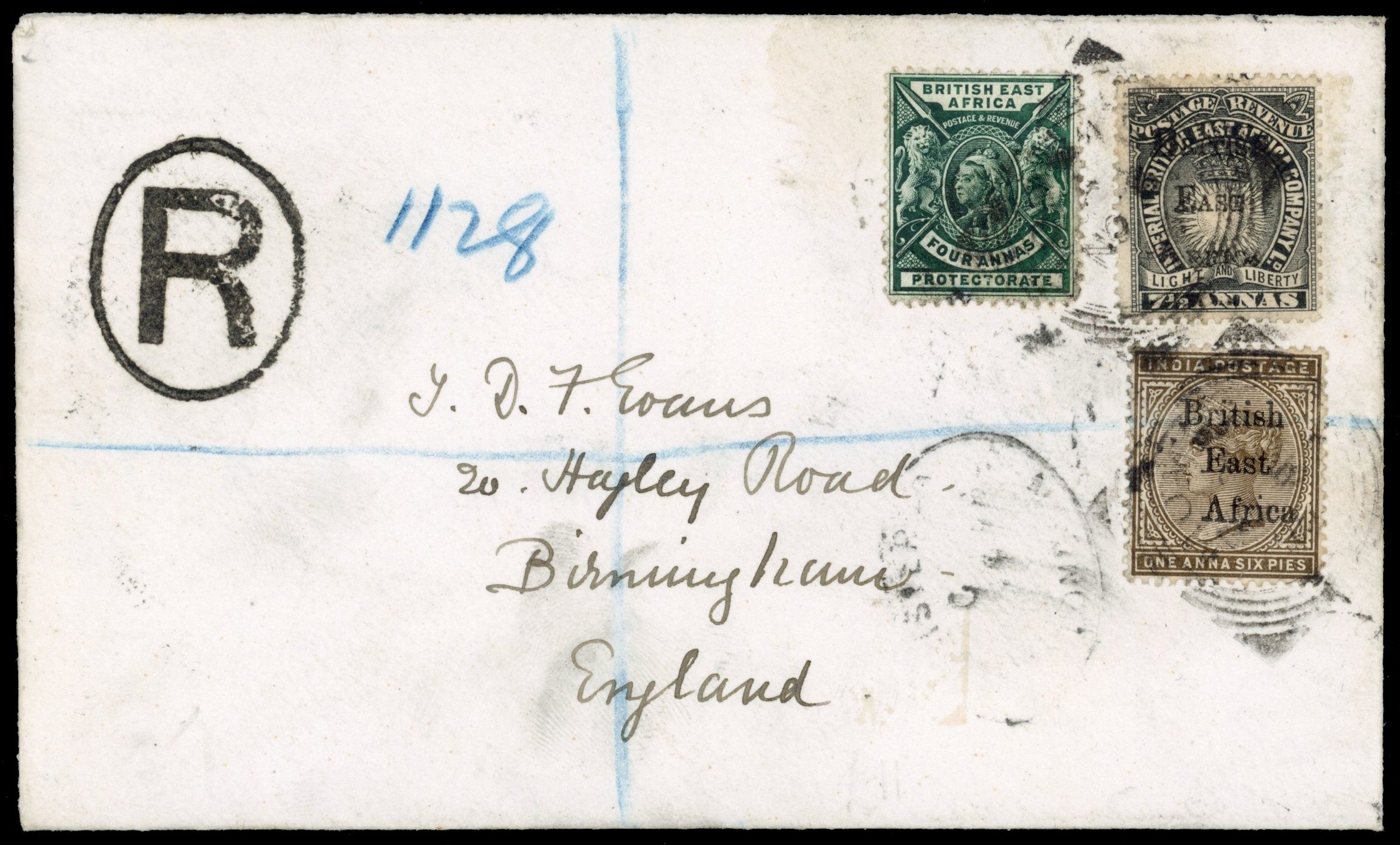 BEA 1896 mixed franking cover to Birmingham
