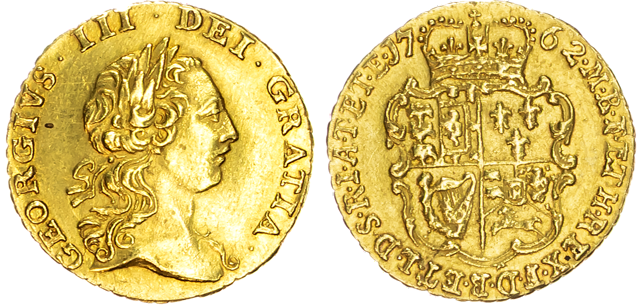 George III (1760-1820) Quarter Guinea, 1762