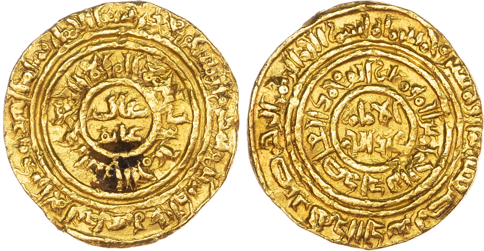 Fatimid, al‑’Adid (AH 555‑567 / 1160‑1171 AD), gold Dinar, AH 558 / 1163 AD, Misr