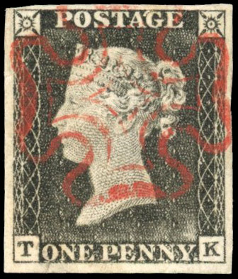GB 1840 1d grey-black Plate 1a, very fine used, SG 3