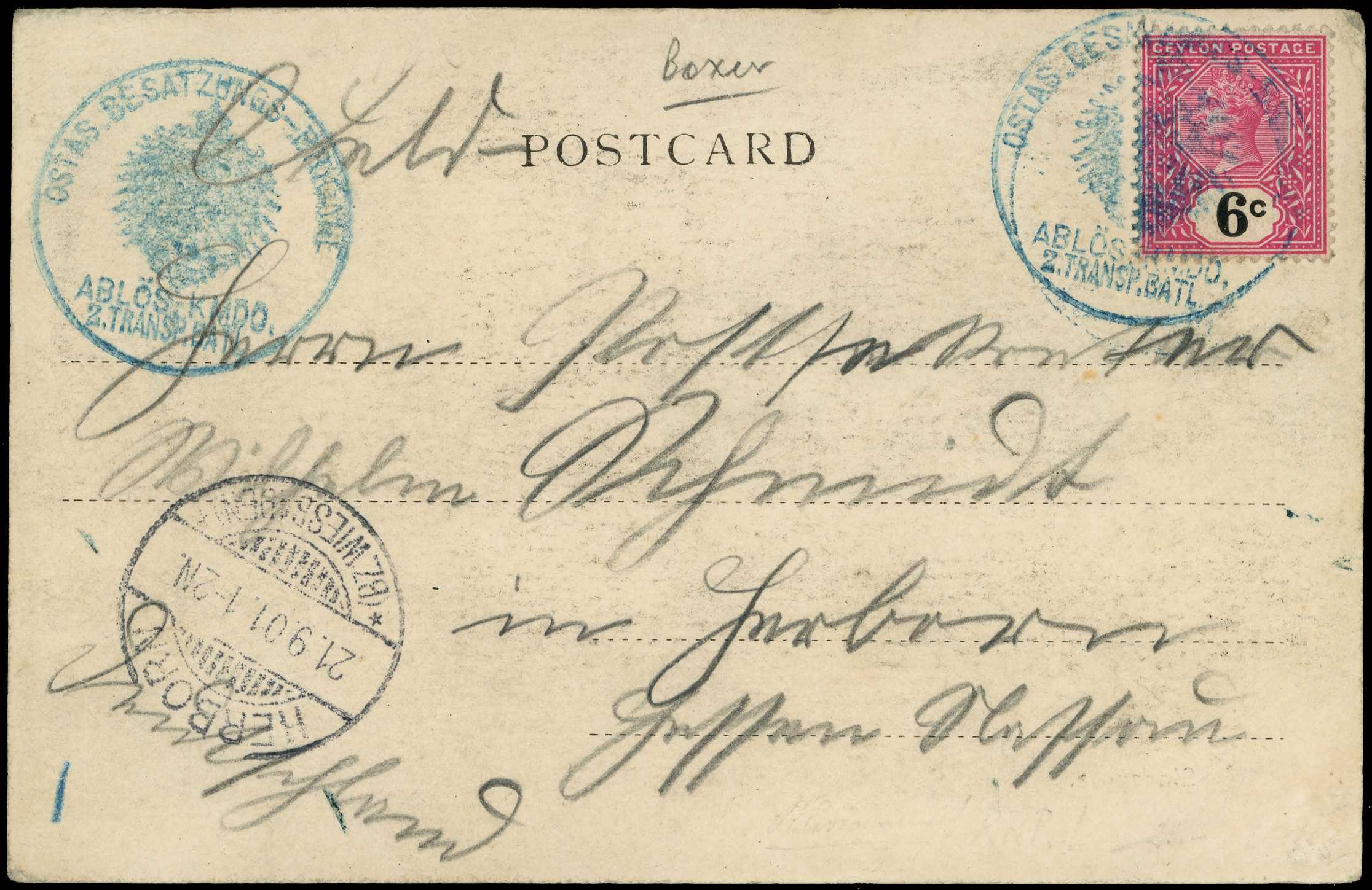 BOXER REBELLION: 1901 German Hospital Ship,...