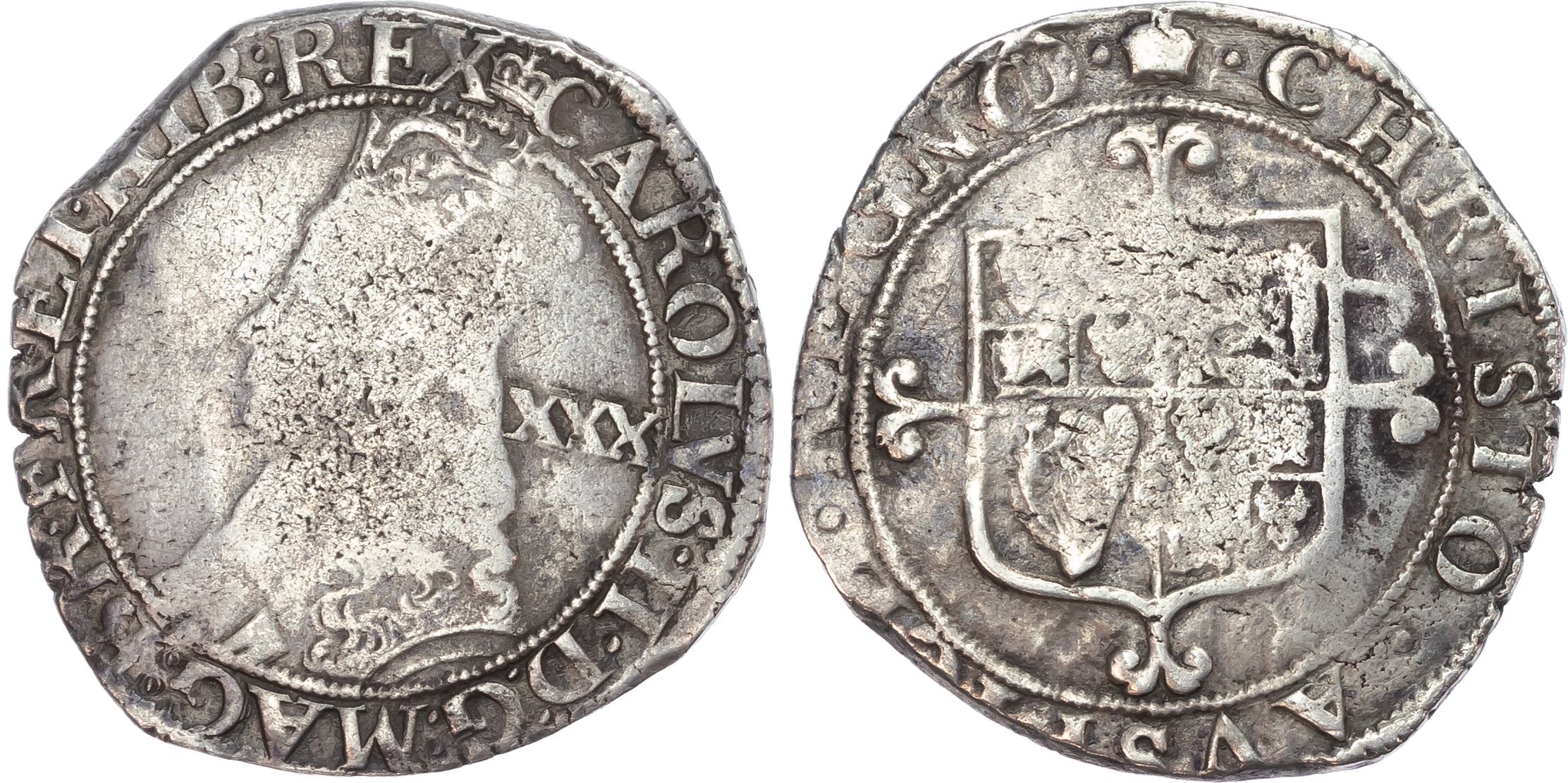 Charles II (1660-1685), Halfcrown, third hammered issue, mintmark crown both sides.