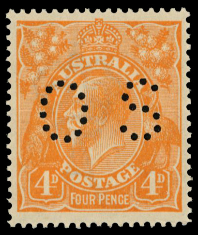 Australia 1914-21 official 4d orange