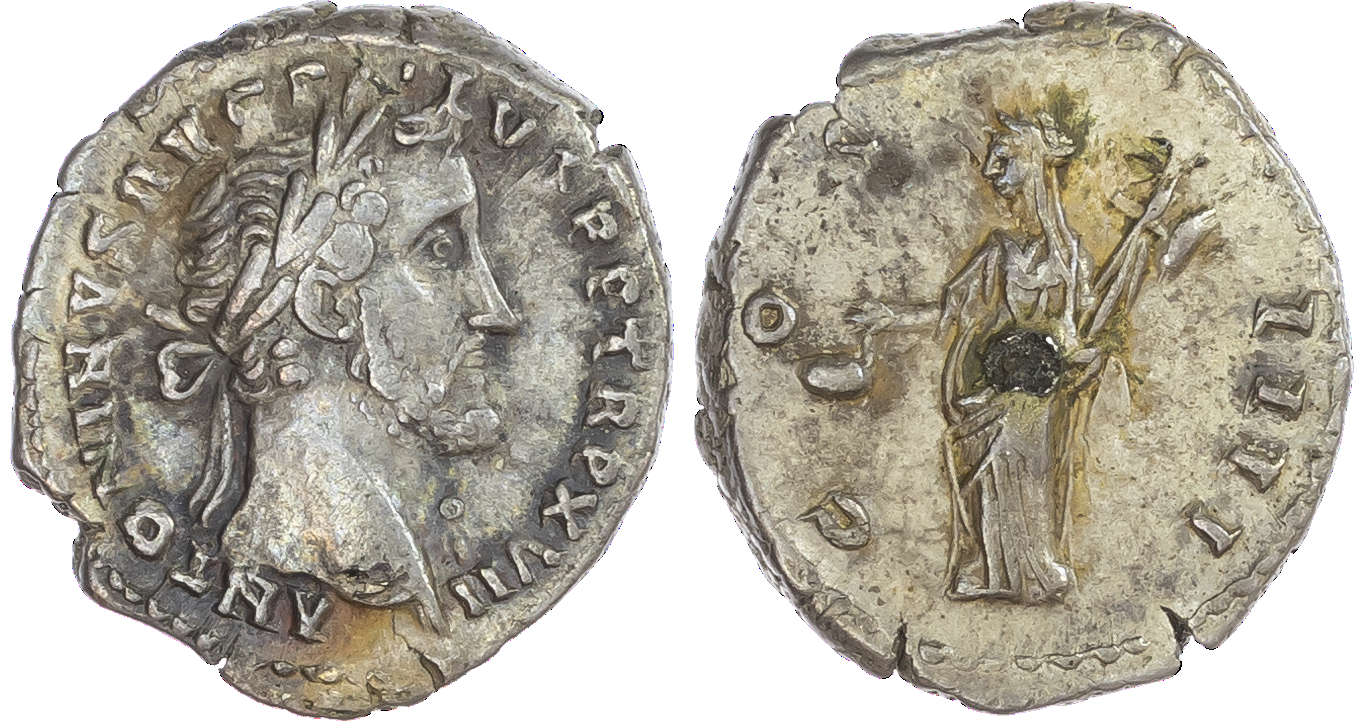 Antoninus Pius (AD 138-161) AR Denarius, Rome, AD 153-154, 3.58g. ANTONINVS AVG P-IVS P P TR P XVII, laureate head of