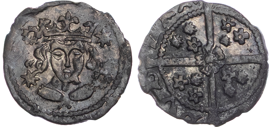 Ireland, Edward IV (Second Reign, 1471-1483), AR Penny, Suns and Roses type (1479), Dublin mint, mm. rose.