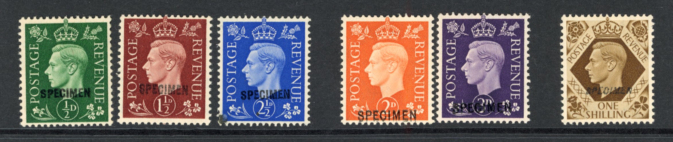 1937-39 George VI Specimens (Dark colour issue).