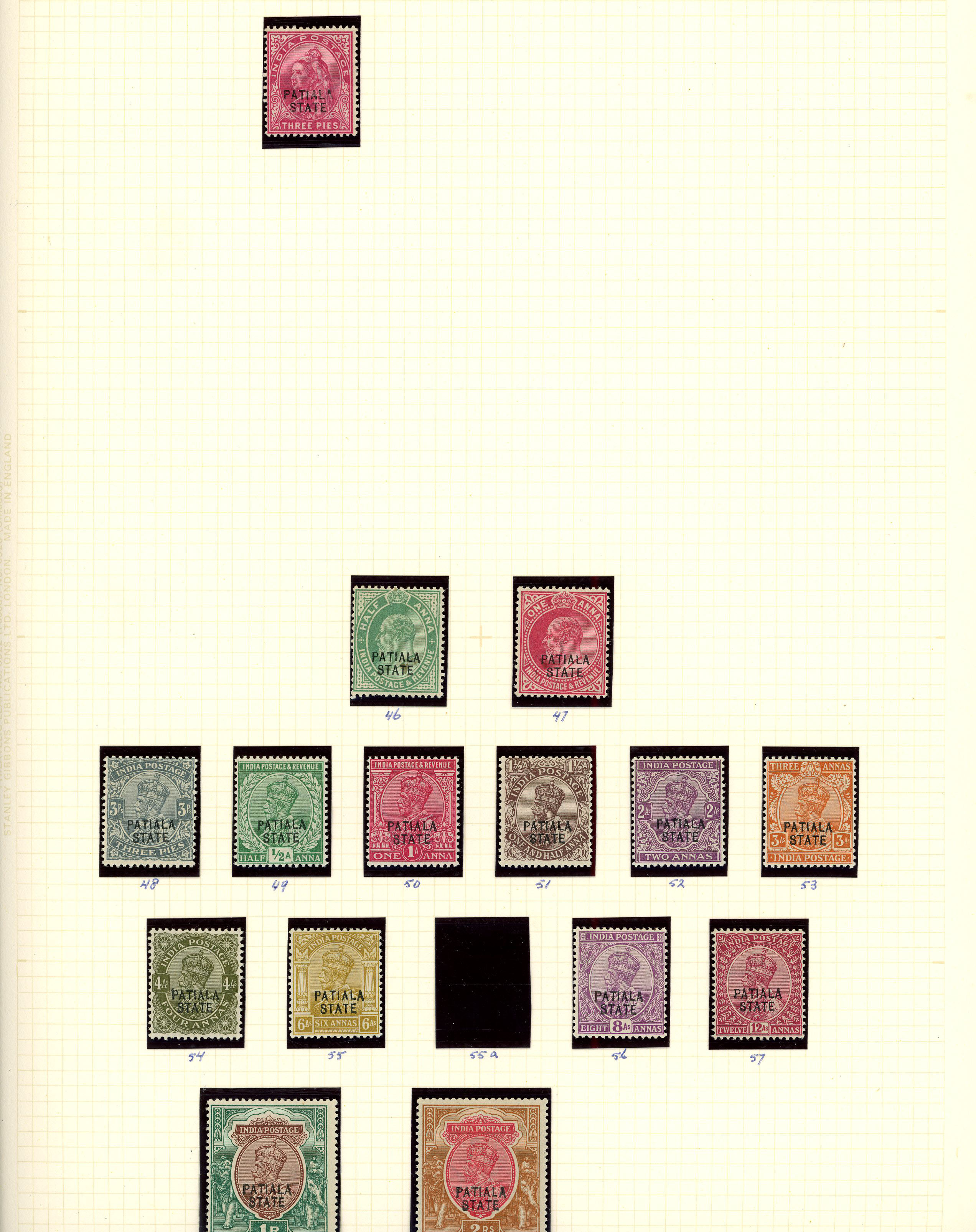 ICS Patiala 1899-1946 mint collection on leaves