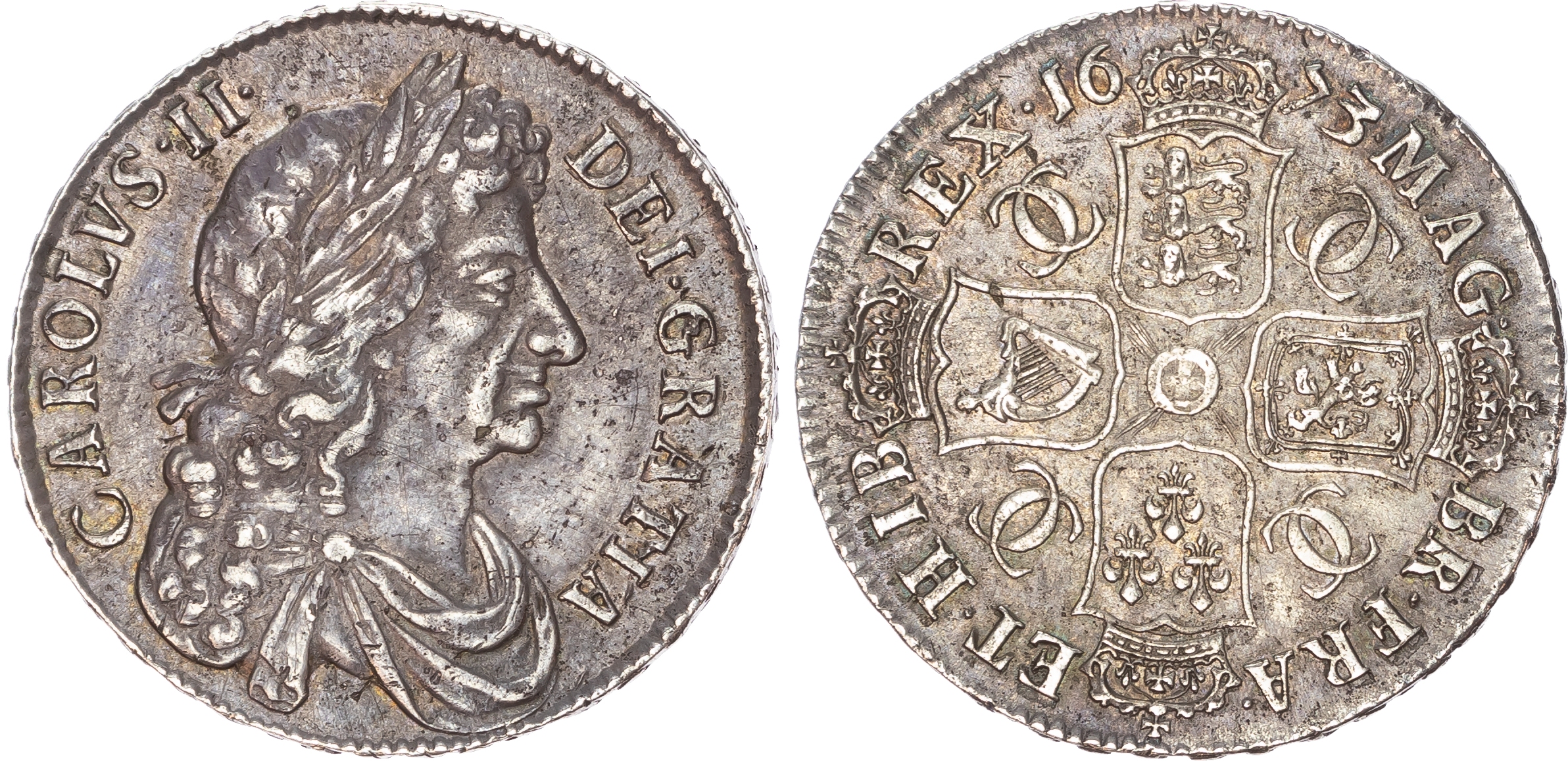 Charles II (1660-1685), Halfcrown, 1673 V. QVINTO