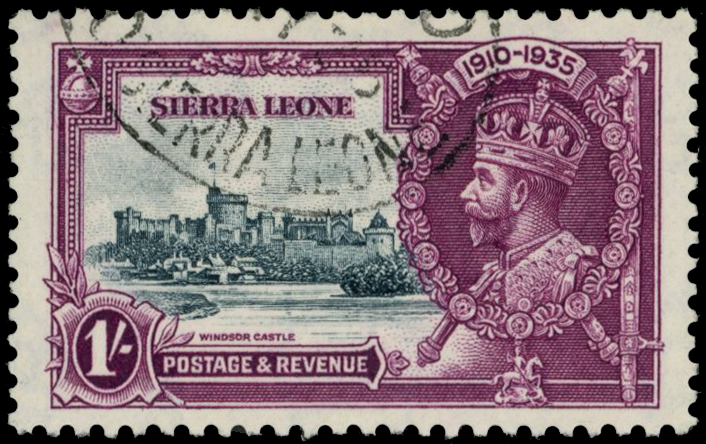 1935 1s Silver Jubilee showing Plate 3, R...