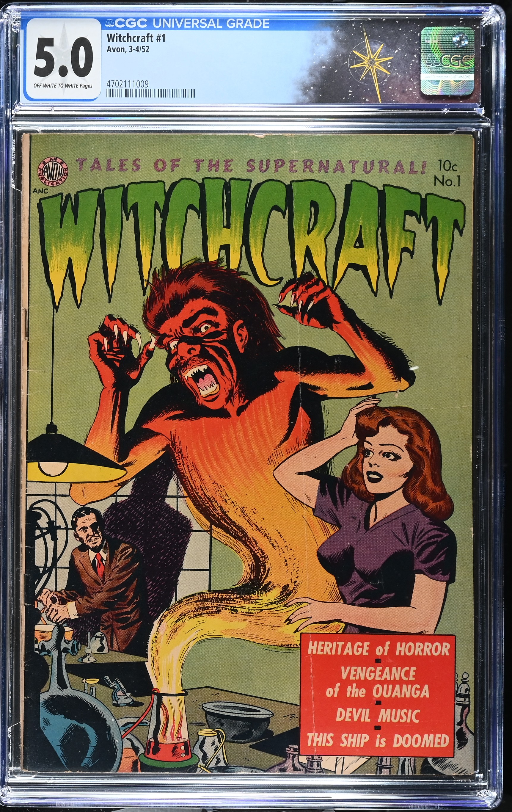 Witchcraft #1 CGC 5.0 Good Girl Cover by George Roussos (Avon, 1952) Off-White to White Pages