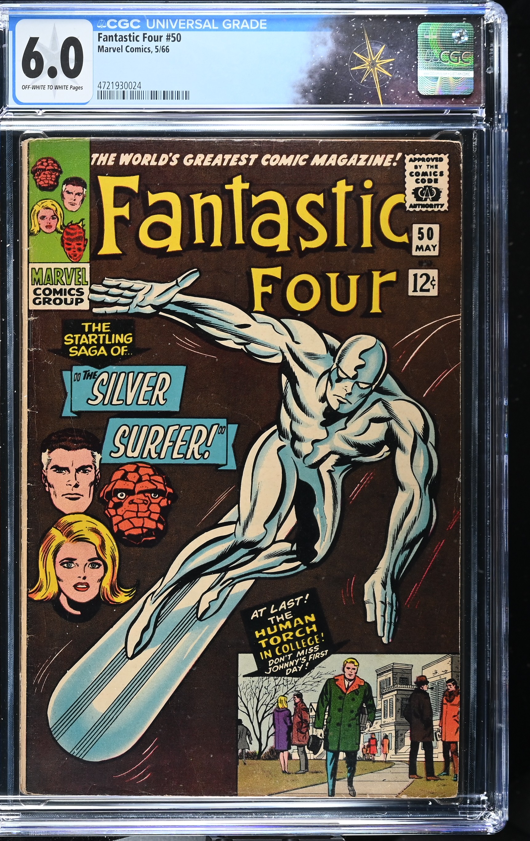 Fantastic Four #50 CGC 6.0 Iconic Jack Kirby Cover Silver Surfer vs. Galactus (Marvel Comics, 1966) Off-White to White Pages