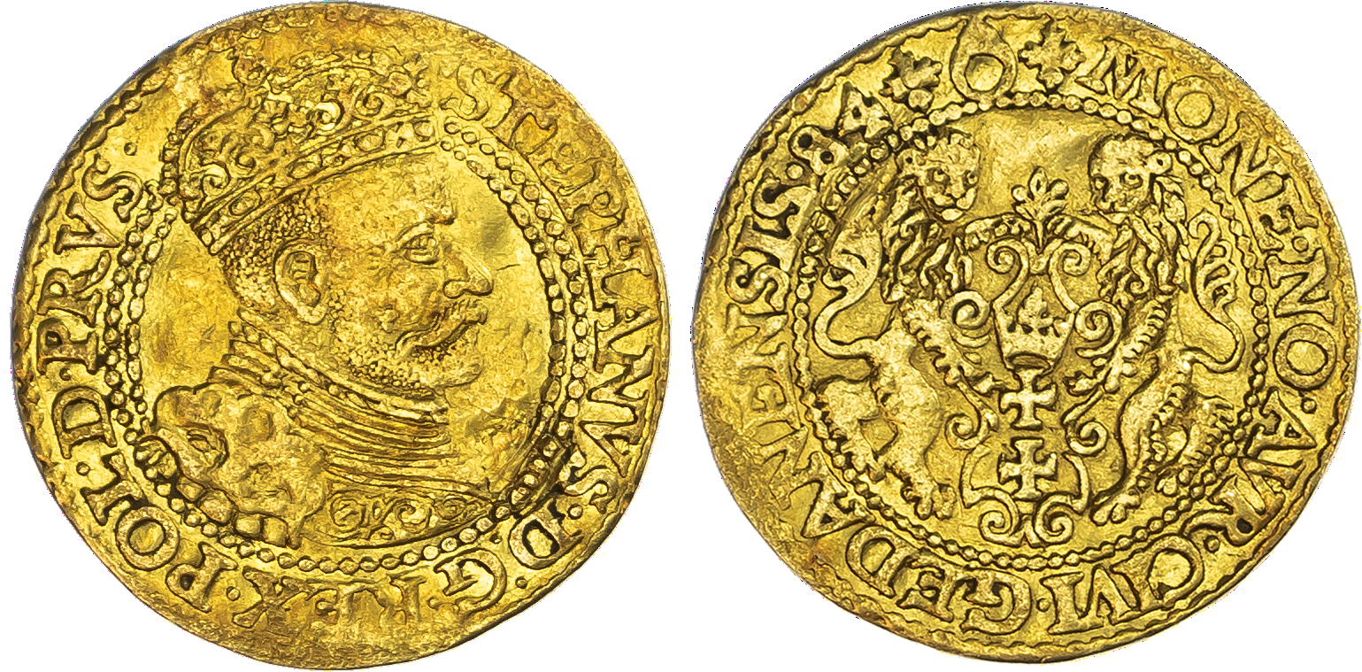 Poland, Danzig, Stephen Bathory (1577‑1586), gold Ducat, 1584, Danzig, 3.51g.