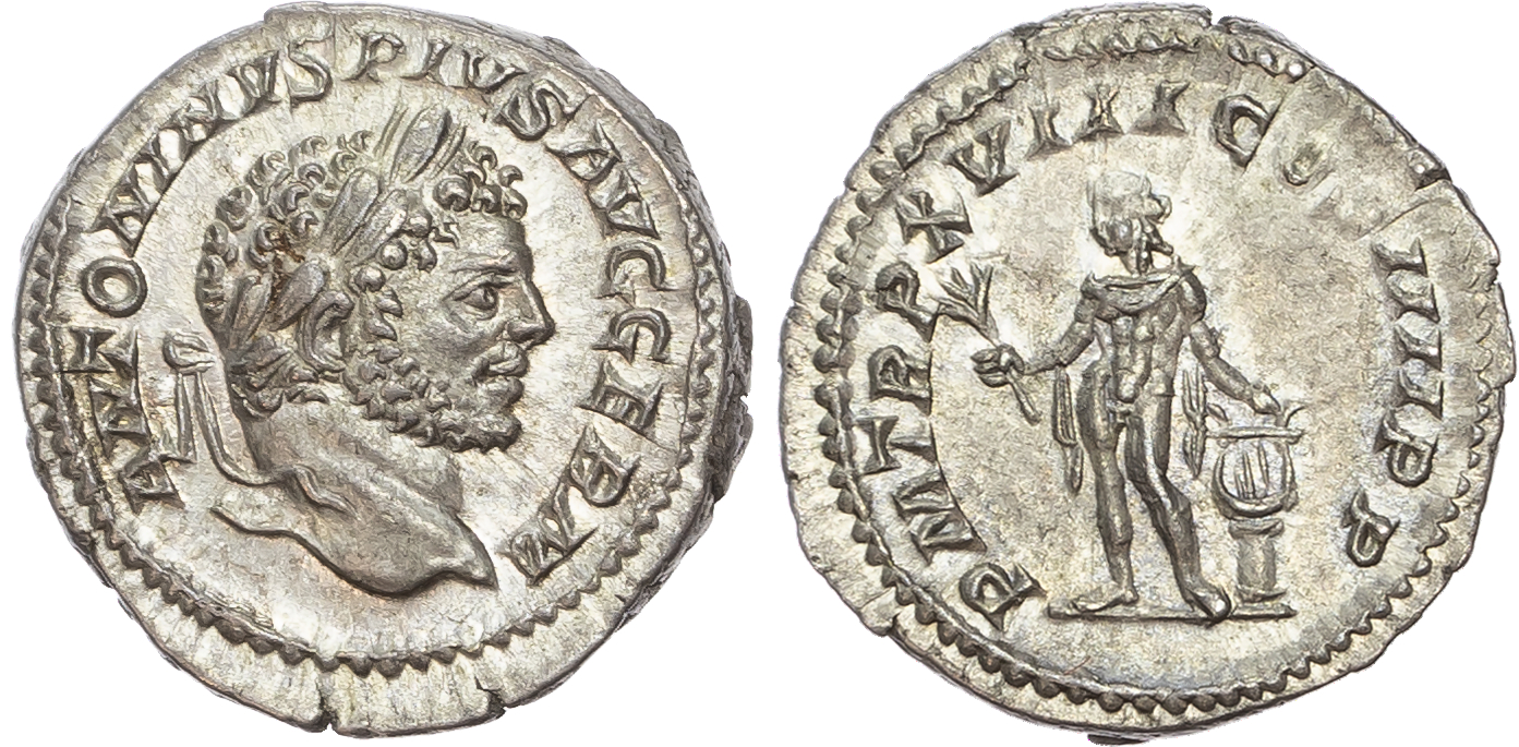 Caracalla (AD 198-217) AR Denarius, Rome, AD 216, 3.10g. 